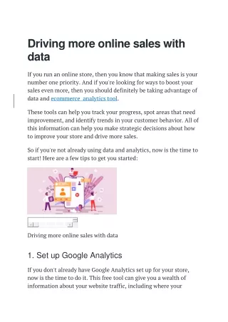 driving more online sales with data