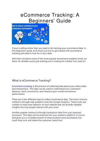 ecommerce tracking a beginners guide