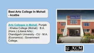 Best Arts College In Mohali - kcatbs