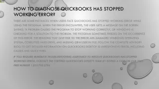 how to diagnose quickbooks has stopped working error