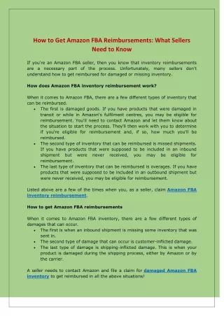 how to get amazon fba reimbursements what sellers