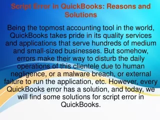 script error in quickbooks reasons and solutions