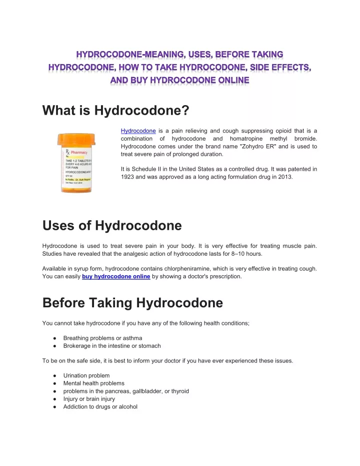 what is hydrocodone
