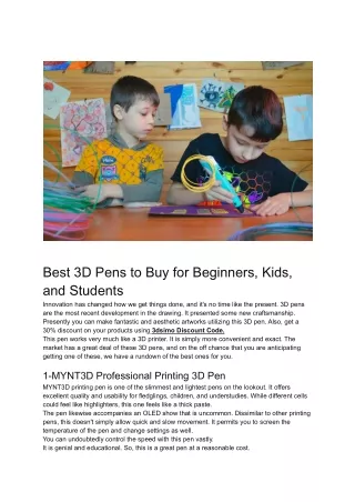 Best 3D Pens to Buy for Beginners, Kids, and Students