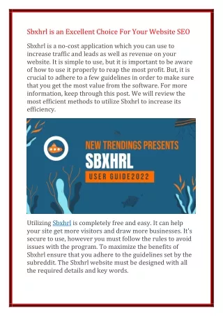 sbxhrl is an excellent choice for your website seo