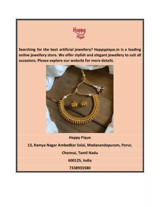 Best Artificial Jewellery in India  Happypique.in