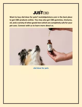 Cbd Dose For Pets Justcbdpetstore.com