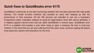 quick fixes to quickbooks error 6175