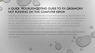a quick troubleshooting guide to fix qbdbmgrn not running on this computer error
