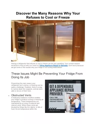 Discover the Many Reasons Why Your Refuses to Cool or Freeze