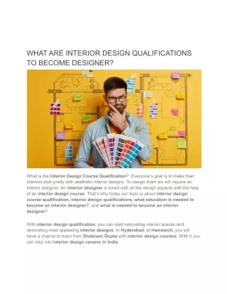 what are interior design qualifications to become