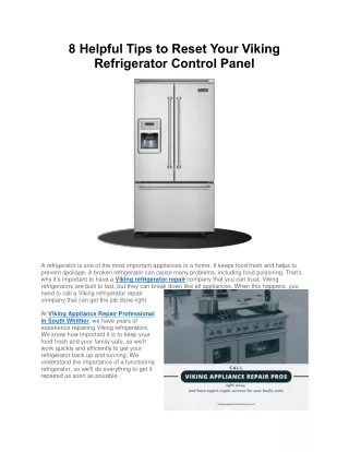 8 Helpful Tips to Reset Your Viking Refrigerator Control Panel