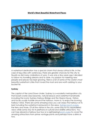 World’s Most Beautiful Waterfront Places