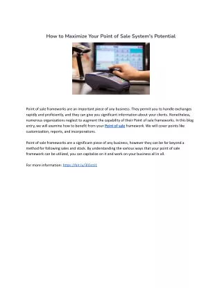 how to maximize your point of sale system
