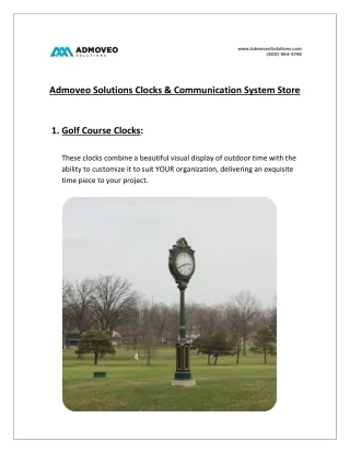 Online Clocks & Communication System Store - Admoveo Solutions