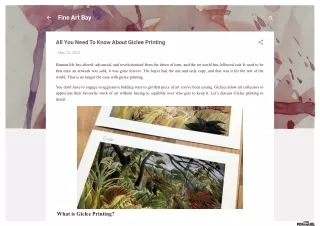 All You Need To Know About Giclee Printing