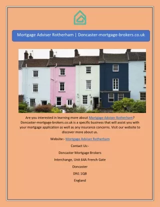 Mortgage Adviser Rotherham | Doncaster-mortgage-brokers.co.uk