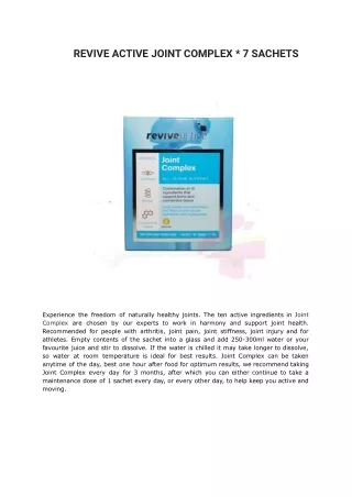 revive active joint complex 7 sachets