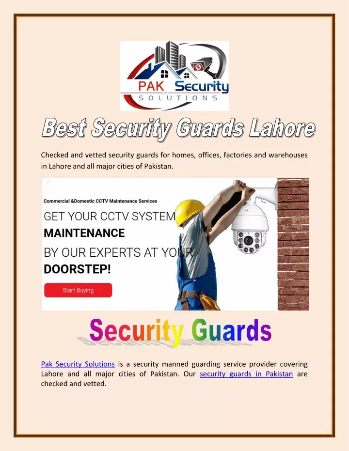 checked and vetted security guards for homes