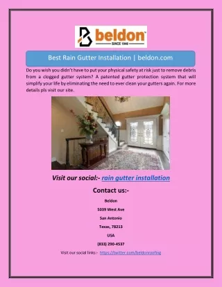 Best Rain Gutter Installation | beldon.com
