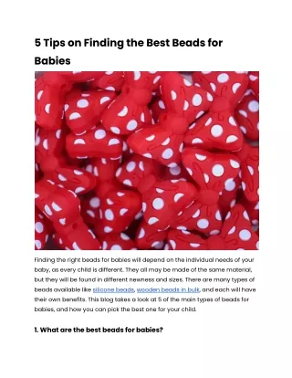 5 Tips on Finding the Best Beads for Babies