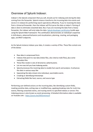 Overview of Splunk Indexer