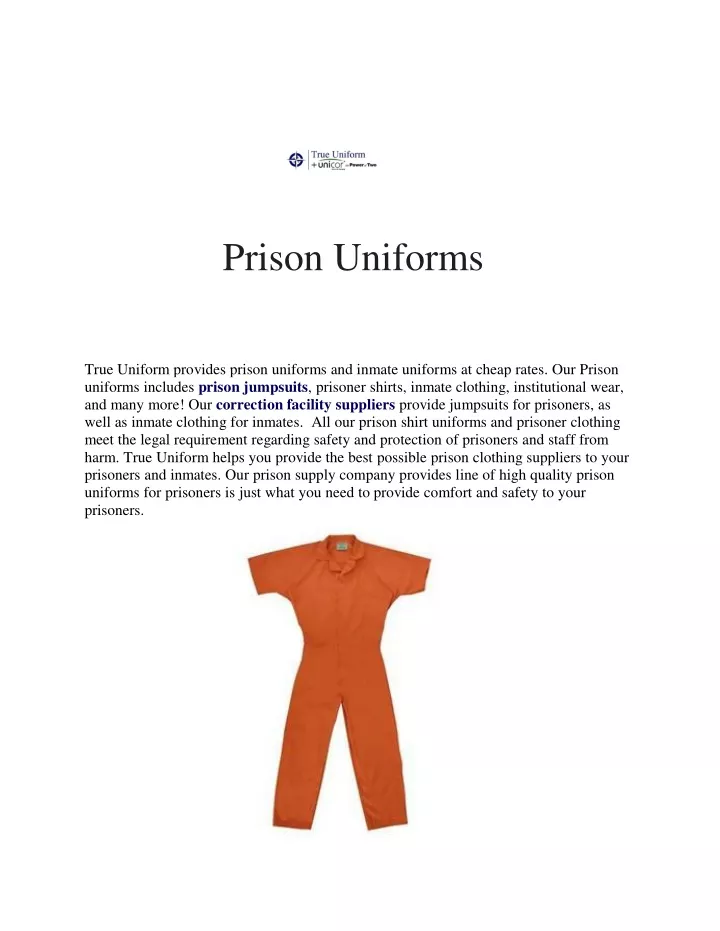 prison uniforms