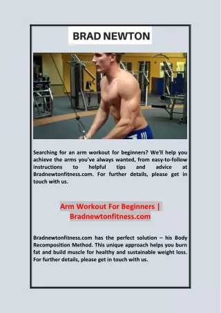 Arm Workout For Beginners | Bradnewtonfitness.com