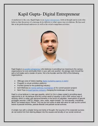 Kapil Gupta- Digital Entrepreneur
