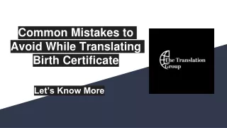 Common Mistakes to Avoid While Translating Birth Certificate