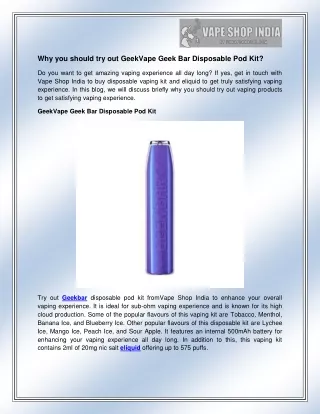 why you should try out geekvape geek