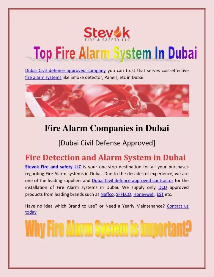 dubai civil defence approved company