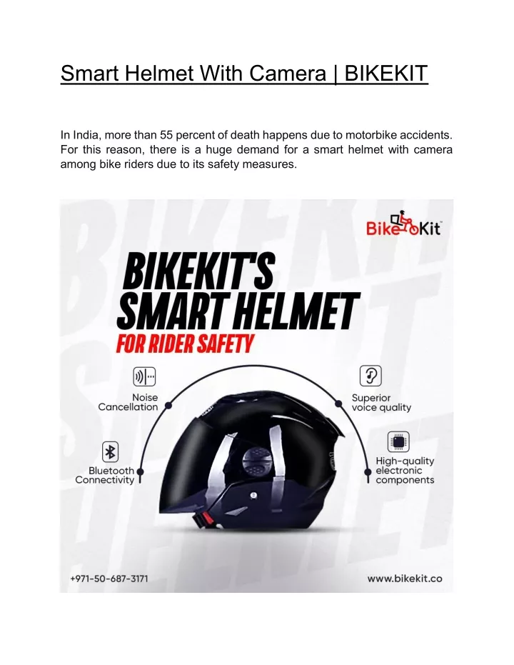 smart helmet with camera bikekit