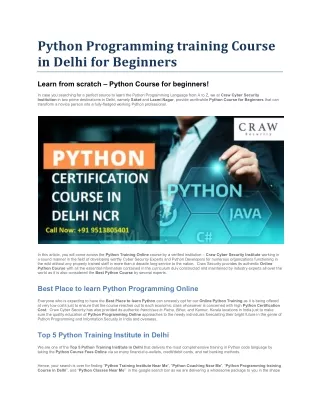 python programming training course in delhi
