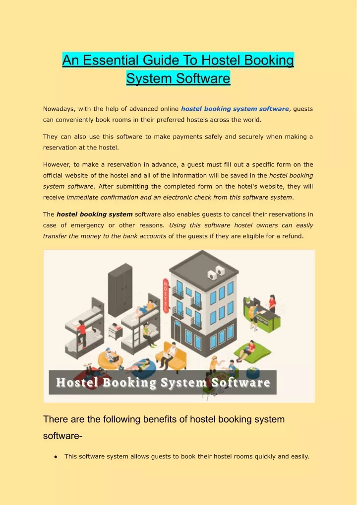 an essential guide to hostel booking system