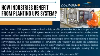 How Industries Benefit From Planting UPS System?