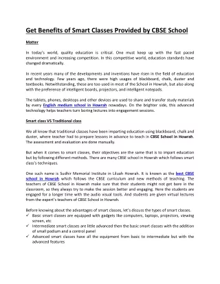 get benefits of smart classes provided by cbse