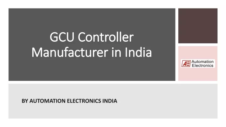 gcu controller manufacturer in india