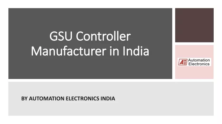 gsu controller manufacturer in india