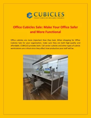 Make Your Office More Safe and Functional with Office Cubicles