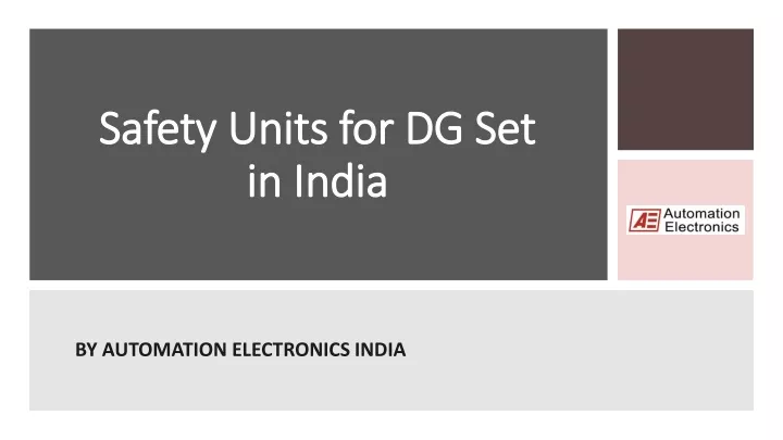 safety units for dg set in india