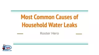 Most Common Causes of Household Water Leaks