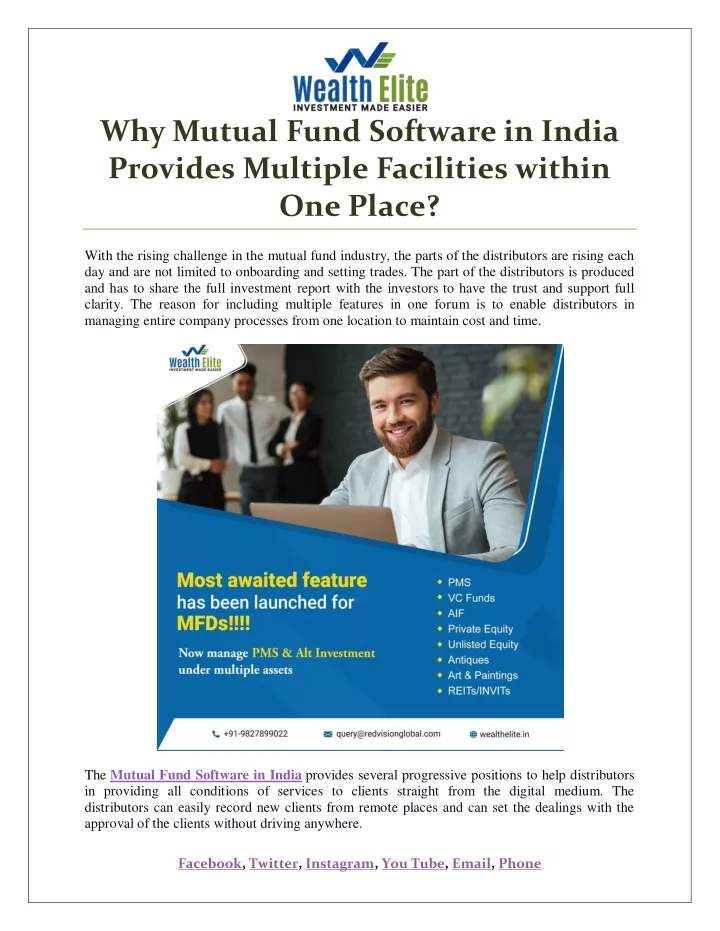 why mutual fund software in india provides