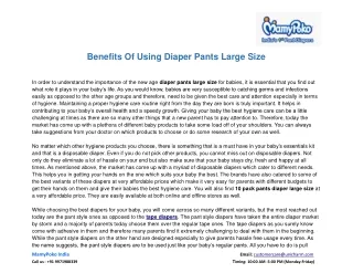 benefits of using diaper pants large size