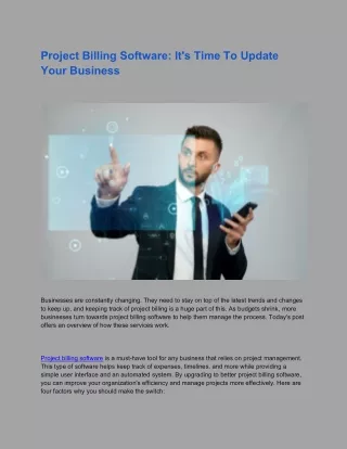 Project Billing Software It's Time To Update Your Business