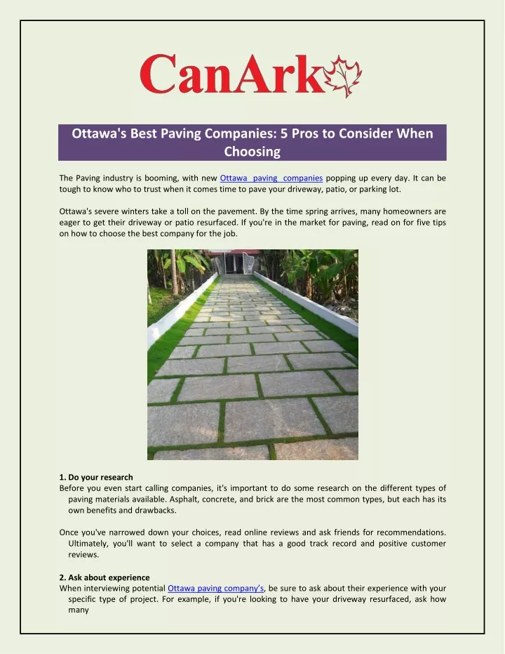 ottawa s best paving companies 5 pros to consider