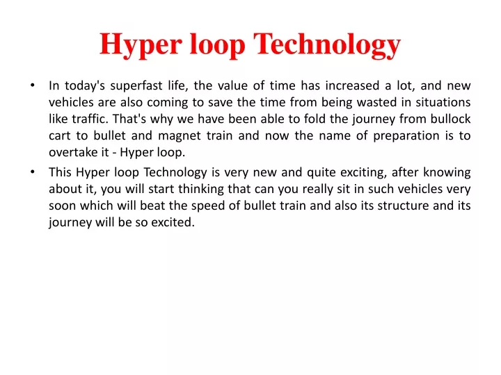 hyper loop technology