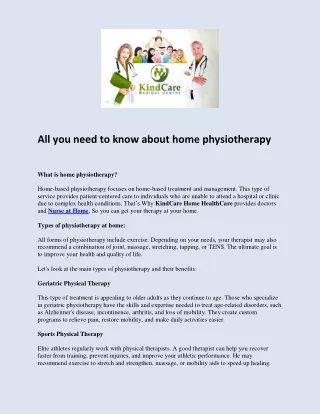 all you need to know about home physiotherapy