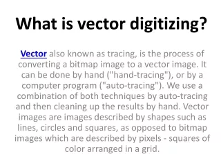 what is vector digitizing