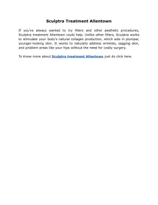 Sculptra Treatment Allentown